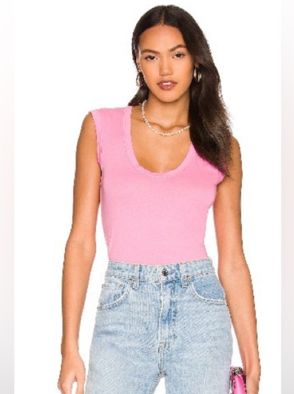 Velvet Estina Candy Pink Scoop Neck Tank Top